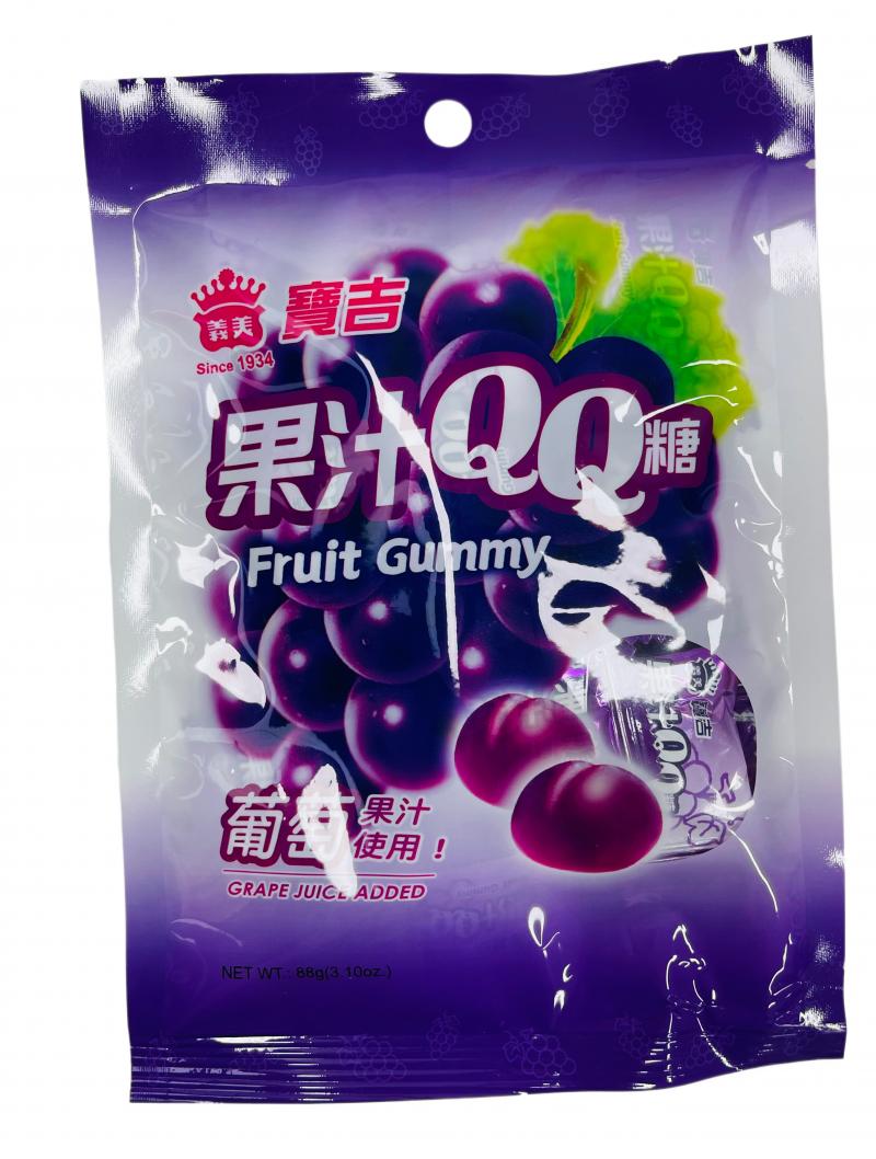 台湾 义美 葡萄味 果汁QQ 糖 88G