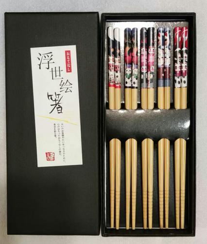 浮世绘 竹筷 猫猫图 5双