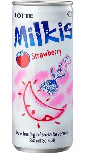 韩国 乐天 牛奶碳酸饮料 草莓味 250ML