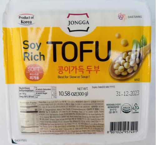 Jongga 有机豆腐软豆腐300G