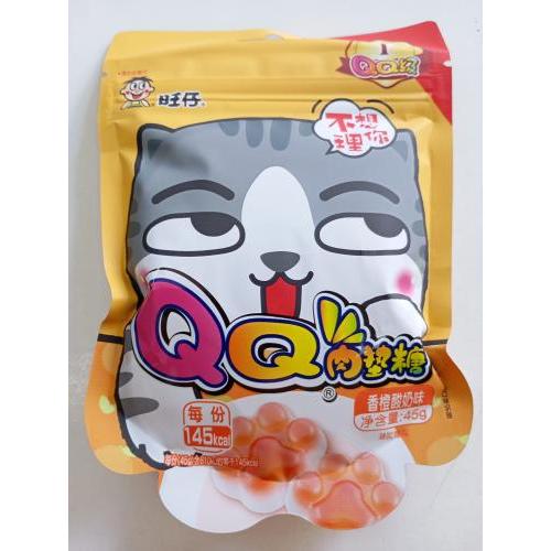 中国 旺仔 QQ 肉垫糖 香橙酸奶味 45G