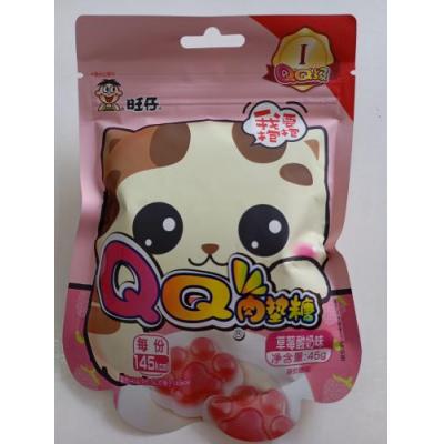 中国 旺仔 QQ 肉垫糖 草莓酸奶味 45G