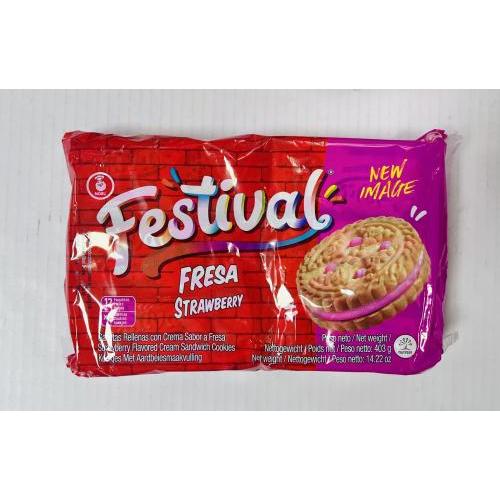 Festival strawberry flavor biscuits 403g