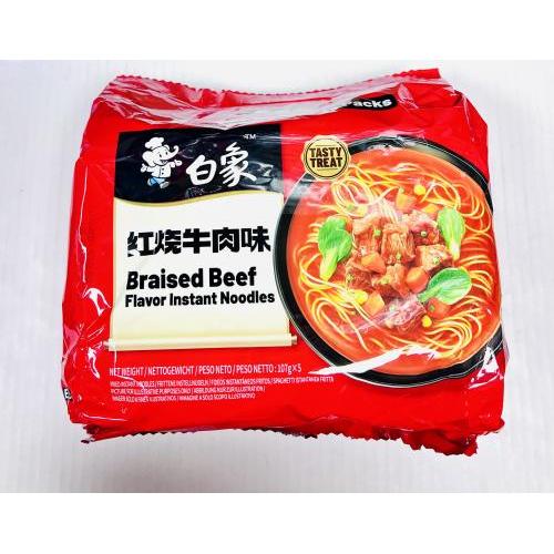 白象 红烧牛肉味方便面 五连包 107克