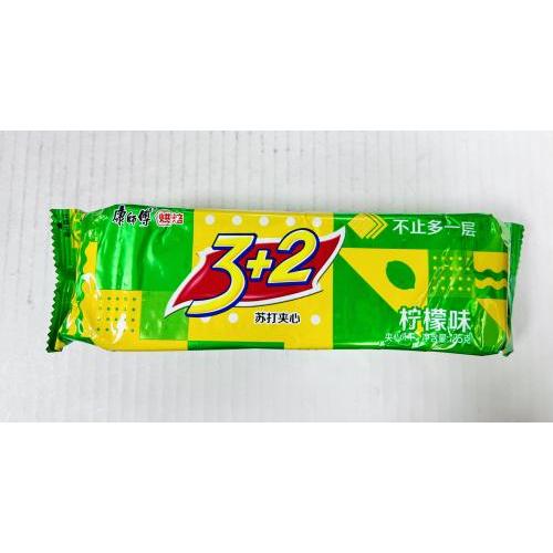 康师傅 3+2 苏打夹心饼干 柠檬味 125克