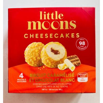 LITTLE MOONS 芝士蛋糕冰淇淋 饼干白巧克力焦糖夹心味 4PCS