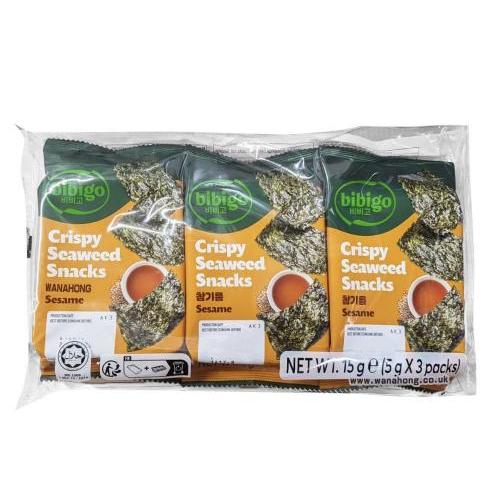 Bibigo 必品阁 韩国调味海苔 芝麻味 5克x3包
