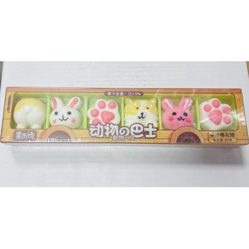 果历琦 萌宠动物巴士棉花糖 80克