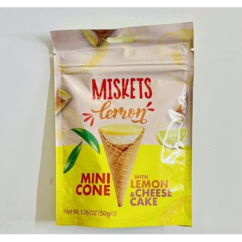 Miskets 迷你甜筒柠檬和芝士蛋糕味小零食 50克