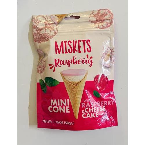 Miskets 迷你甜筒覆盆子和芝士蛋糕味小零食 50克