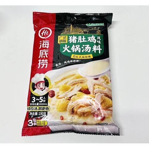 海底捞 广式胡椒 猪肚鸡火锅汤料 190克